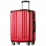 Merax Valise Rigide à roulettes avec Serrure en Pouces TSA avec 4 roulettes et poignée télescopique en ABS Rouge Taille XL 76,5 x 50,5 x 31,5 cm, Rouge, XL, Mallette Rigide