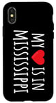 Coque pour iPhone X/XS My Heart Is In Missisippi Cute American State