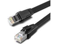 Ugreen Nw134 Platt Nätverkskabel Med Metallkontakter, Ethernet Rj45, Cat.8, U/Ftp, 2M (Svart)