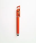 Stylet Stylo Support pour WIKO FREDDY Smartphone 3 en 1 Bille Tablette Ecrire Universel (ORANGE)