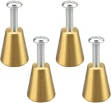 Lot de 4 boutons de tiroir - En laiton doré - Avec vis - Décoratifs - Pour penderie, salle de bain, commode, tiroirs (20 mm)