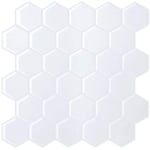 Selvklebende Flis, Hvit Hexagon 10 Pk.