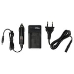 vhbw Chargeur compatible avec Samsung VP-D651, VP-D455i, VP-D455, VP-D454 caméra caméscope action-cam + câble de voiture + témoin de charge 8,4 V