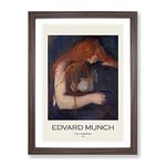 The Vampire Vol.1 By Edvard Munch Exhibition Museum Painting Framed Wall Art Print, Ready to Hang Picture for Living Room Bedroom Home Office Décor, Walnut A4 (34 x 25 cm)