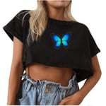 2021 New Crop Tops for Women High Waist Vintage Tops Streetwear for Valentine Crop Tops Sexy Black M