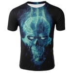 Skull 3DT shirt male/female 3DT shirt Gothic shirt Punk T-shirt Retro T-shirt 3D printing T-shirt Scary skull fun-4XL