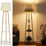 Tall Tripod Floor Lamp LED Corner Floor Lamp Lounge Reading Light Storage Shelf