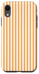 iPhone XR Cute Yellow-orange and White Vertical Stripes Girly Striped Case