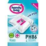 Handy Bag - Sacs aspirateur PH86/PH96 x4sacs - Compatibles Philips, Electrolux, AEG, Tornado - 99,99% des poussières retenues - Fermeture facile - Filtre anti-allergène - 60% de matériaux recyclés