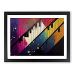 Piano Key Splash Vol.1 Abstract H1022 Framed Print for Living Room Bedroom Home Office Décor, Wall Art Picture Ready to Hang, Black A2 Frame (64 x 46 cm)