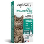 Vetocanis, Pipettes Anti Puces Chat, Anti Tiques,Traitement et Protection Antiparasitaire Chat, A base de Margosa, Répulsilf Protection Immédiate et Continue, Pack de 2 pipettes de 1,2ml