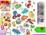 Leantoys Set Of Diamond Embroidery Stickers Mosaic Dinosaurs