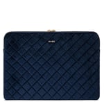 DARK Velvet Quilted Mac Cover Navy Blue