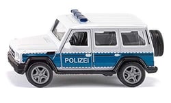 siku 2308, Mercedes-AMG G65 Voiture de police avec attelage de remorque, 1:50, Métal/Plastique, Bleu/Blanc, Pneus interchangeables