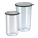 bamix Beaker Accessory Set, 2-Piece Measuring Beaker Set, 400 ml / 600 ml, Heat-resistant, Plastic, with Lid, Measurements, Transparent, Dishwasher Safe