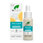 Dr Organic Skin Clear AHA Peel with Fruit Acids, Exfoliating Serum, Acne, Scars, Anti-Blemish, Natural Brightening, Vegan, Cruelty Free, Paraben & SLS Free, Organic, 30ml