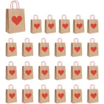 24 Pcs Valentines Day Gift Bags, Candy Bags Goodie Bags with Handles Heart4030