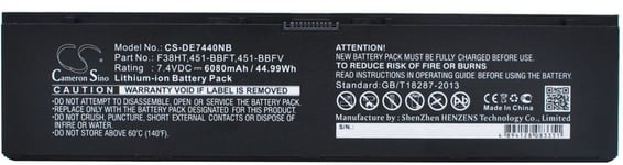 Yhteensopivuus  Dell Latitude E7440 Touch, 7.4V, 6080 mAh