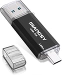 Cle USB 128 Go 3.0, Clef USB C, 2 en 1 Clé USB, USB-A et Type-C, Support OTG, pour PC, Tablettes, Ordinateurs Portables, MacBooks (Capacité réelle Disponible: 117,5GB)