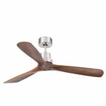 Éco Ventilateur plafond avec Télécommande Lantau 132 cm Nickel Noyer Fan Chambre