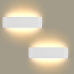 Lightess 2pcs Applique Murale Intérieure LED 16W Blanc Chaud 3000K Lampe Murale Aluminium Luminaire Mural Moderne pour Chambre Salon Couloir Escalier Hôtel Hall d'Entrée Enfant