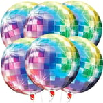 Stora, bollformade ballonger 22 tum – 6-pack | Flerfärgade, 4D-discokulor