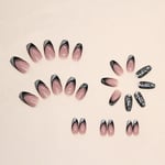 Detachable DIY Press on Nails Ballerina Fake Nails Glitter Leopard Short French