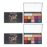 Revolution Womens Carmi Kiss Of Fire Make-Up Eyeshadow Palette x 2 - NA - One Size