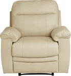 Argos Home Paolo Leather Mix Manual Recliner Chair - Ivory Cream