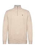 Polo Ralph Lauren Luxury Jersey Quarter-Zip Pullover Beige