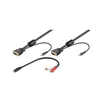 Wentronic SVGA Audio Câble - 3m - Câbles VGA (3m, VGA (D-Sub), VGA (D-Sub), Audio 3.5 mm) noir