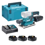 Makita DBO382RFJ-3 18v Brushless Finishing Sander (3x3Ah)