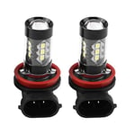 Lot de 2 Ampoules Antibrouillard de Voiture, H11 H8 12 V-24 V 80 W 6000 K Xénon de Voiture Haute Puissance Lumineuse LED Antibrouillard Ampoules Diurnes,feu arrière