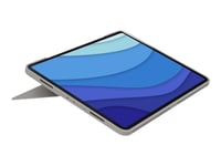 Logitech Combo Touch - Tangentbord Och Foliefodral - Med Pekdyna - Bakgrundsbelyst - Apple Smart Connector - Qwerty - Usa, Internationellt - Sand - För Apple 12.9-Inch Ipad Pro (5:E Generation)