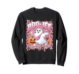 BOO JEE Ghost Halloween Cute Girl Ghost Coffee Pumpkin Latte Sweatshirt