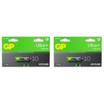 AA Batteries - Set of 10 | GP Ultra Plus | AA Alkaline 1.5 V / LR06 Batteries - Long Life (Pack of 2)