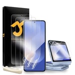 JZG 3+2 Pack for Samsung Galaxy Z Flip 6 Screen Protector[Not Glass], 3 Pack Flexible TPU Film, 2 Pack Camera Lens Protector, 10-second Self-Healing, Fit without Edge Lifting, Case Friendly