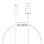 0.25m Superior Lightning kabel för iPhone / iPad - 2.4A Vit