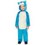 amscan 9918669 - Unisex Kids Official Pokémon Snorlax Hooded Jumpsuit Fancy Dress Costume Age: 8-10 Yrs