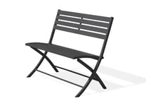 Banc de jardin pliant en aluminium gris anthracite