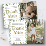 Personalised Jungle Thank You Cards Leaf Photo Thank You Notes Kids Children x10