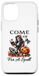 Coque pour iPhone 13 2024 Halloween Sorcière Pin Up Girl Come In For A Spell Vintage