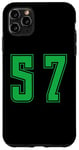 Coque pour iPhone 11 Pro Max Vert Numéro 57 Équipe Junior Sports Uniforme Numéroté