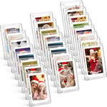 24 Pieces Refrigerator Magnet Picture Frame Double Sided Acrylic Fridge Magnetic Frame Mini Clear Magnetic Photo Frames Frameless Picture Display Frame for Film Photos Cards Stamp, 2.36 x 3.54 Inches