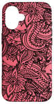 Coque pour iPhone 16 Imprimé cachemire - Motif artistique zen - Rose corail