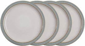 Denby - Elements Light Grey Dinner Plates Set of 4 - Dishwasher Microwave Safe 