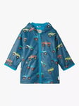 Hatley Kids' Monster Trucks Print Waterproof Rain Jacket, Moroccan Blue