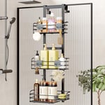 Nieifi Over The Shower Door Caddy Pantry Organizer Rack with Reliable Hooks, Sturdy Rust Proof Hanging Shower Organizer Shelf Basket Storage Rack, Bathroom Shelves Drill Free Extra Large