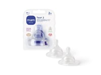 MAM Teats Size 2, Suitable for 2+ Months, MAM Medium Flow Teats with SkinSoft...