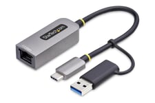 StarTech.com 2.5GbE USB-C to Ethernet Adapter with USB-A Converter - nätverksadapter - USB-C 3.2 Gen 1 / Thunderbolt 3 - 10M/100M/1G/2.5 Gigabit Ethernet